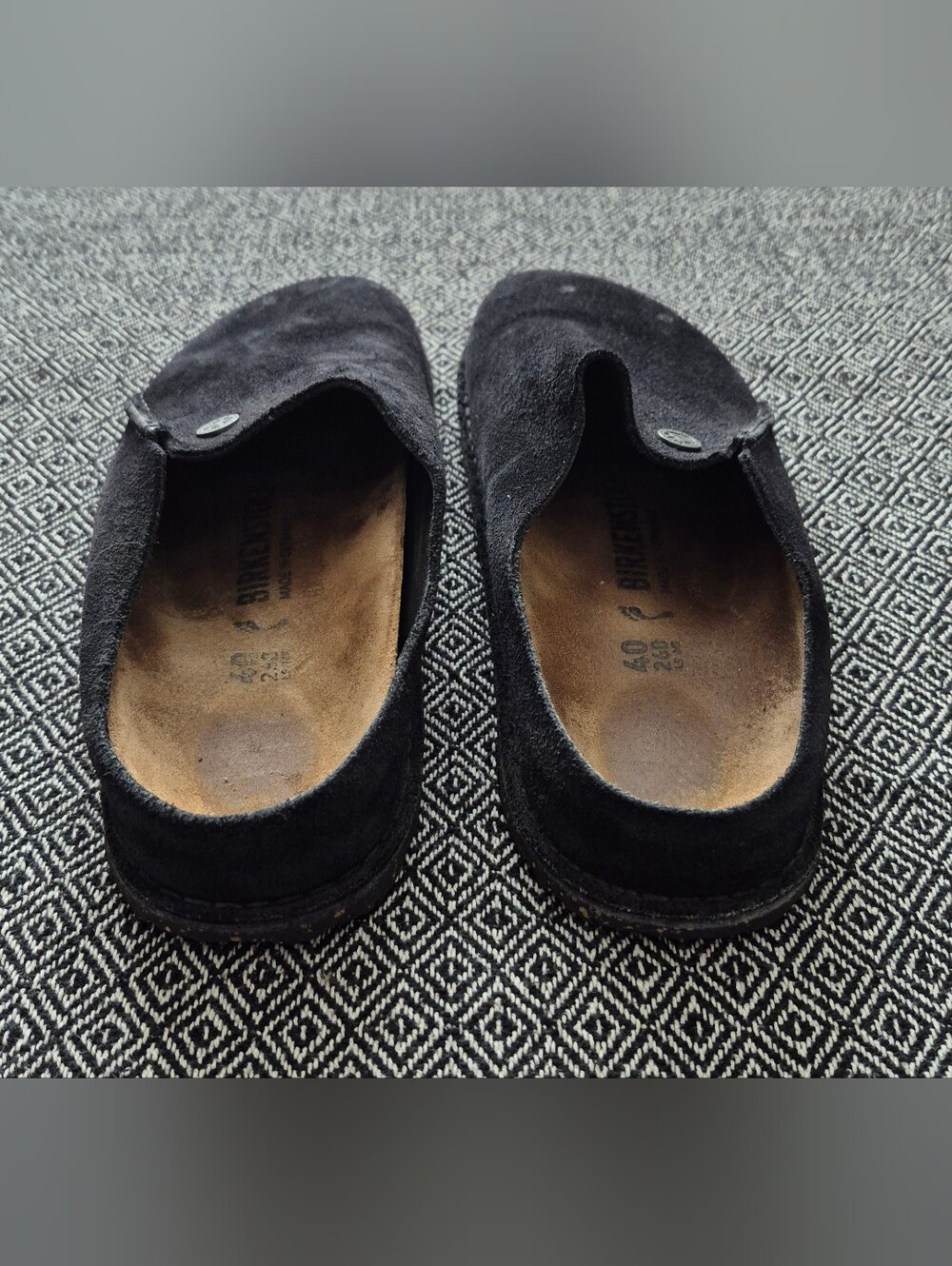 Birkenstock Zermatt Black Suede Mules / Slippers Size 9 (40) - Picture 6 of 11